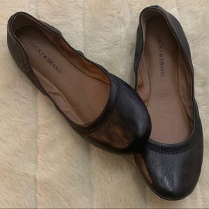 Lucky Brand Womens EMMIE Flats, Black Sz 9.5